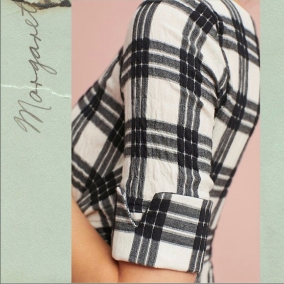 Anthropologie Eva Franco Rienne Feminine Black White Plaid Dress Size 6 - Picture 4 of 11